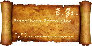 Bettelheim Zseraldina névjegykártya